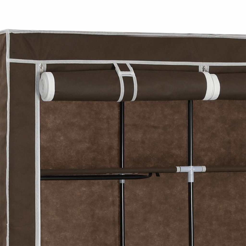 vidaXL Armadio con Scomparti e Aste Marrone 150x45x175 cm in Tessuto Guardaroba Utile Pratico Comodo Funzionale Soluzione Salvaspazio Robusto Solido