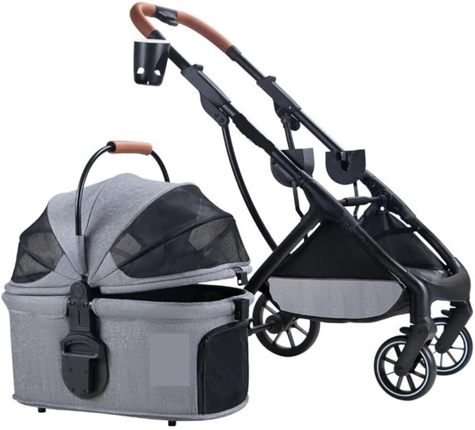 Stroller for Cats Dog Stroller Pet Stroller Folding Cat Stroller Cup Holder Travel Dog Strollers with Detachable Carrier for Medium Small Pet Carrier Strolling Cart(C)