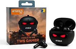 A'Gold FN-B48 Fone de Ouvido Bluetooth Gamer TWS - Bluetooth 5.4, Redução de Ruído por Inteligência Artficial - IA, 8h de Bateria, Estojo com LED Robótico, Microfone Excelente - Baixa Latência
