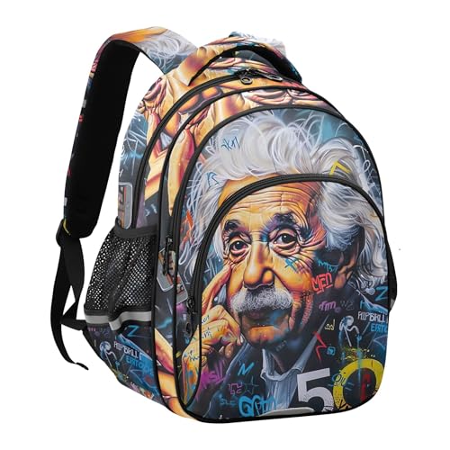 Joisal Kids Backpack Girls Student Back to School Bag Cute Bookbags Kindergarten Boys Backpacks Cartoon Einstein Colorful Portrait Print Small3