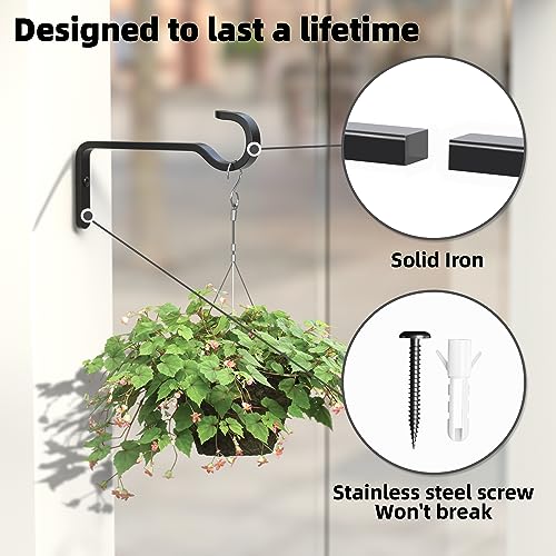 Heavy Duty 14.5cm Black Hanging Basket Brackets - 2 Pack 4 Heavy Duty 14.5cm Black Hanging Basket Brackets - 2 Pack - Image 4