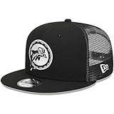 New Era Men's Black Miami Dolphins Throwback Main Trucker 9FIFTY Snapback Hat