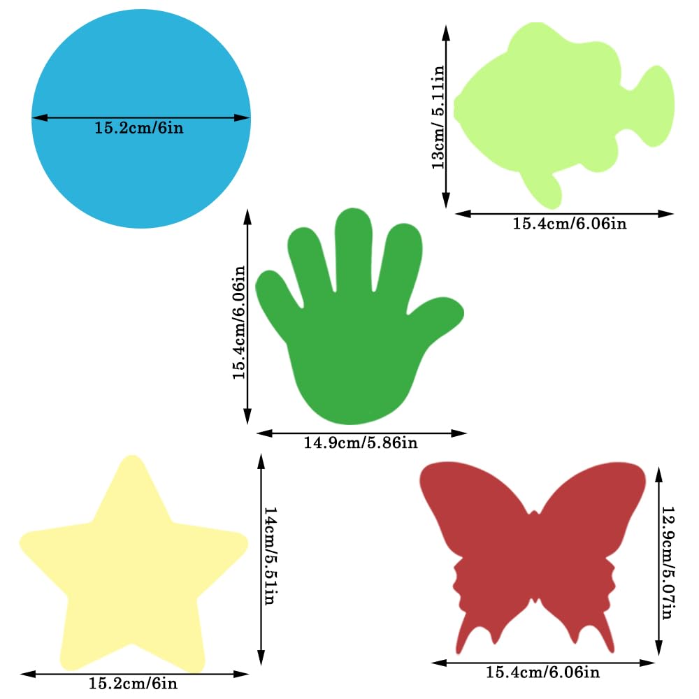135 PCS Multicolor Cut Paper,AFUNTA Bulletin Board Paper Butterfly Star Cutouts DIY Handprint Paper Die Cuts for Bedroom Classroom Party Decor, Wall Stickers - Image 2