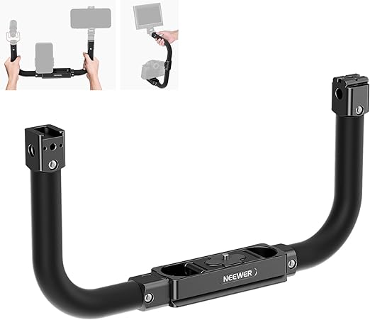 NEEWER Phone Stabilizer Camera Rig, Handheld Metal Phone Tripod Mount with Cold Shoes, Arca Type Base & U Shaped Handles for Mobile Video Recording & Compact Mirrorless Camera, CA106