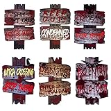 Halloween Yard Stakes Scary Halloween Decorations Outdoor,6 Pack Beware Warning Halloween Yard Signs...