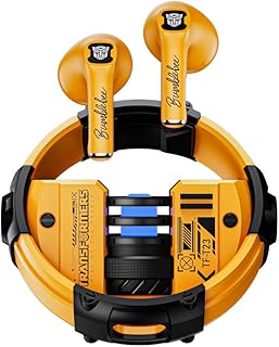 Transformers TF-T23 Wireless Bluetooth Earbuds - Premium Zinc Alloy Case RGB Breathing Lights, Gaming Mode, 13mm Loudspeaker, Deep Bass Sound, Long Battery Life, Type-C Fast Charge (Bumblebee Yellow)