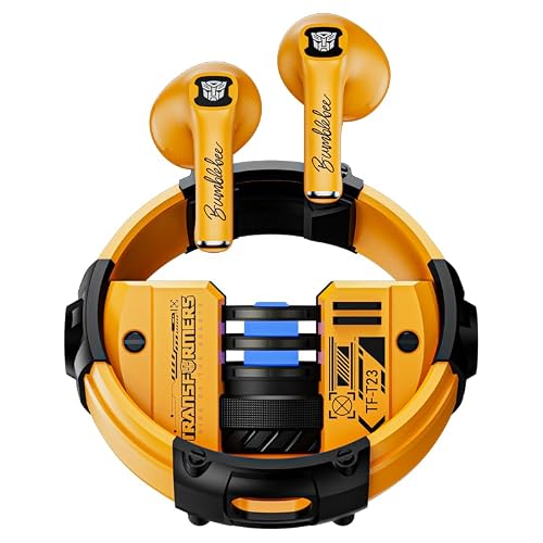 Transformers T23 Wireless Bluetooth Earbuds - Premium Zinc Alloy Case RGB Breathing Lights, Gaming Mode, 13mm Loudspeaker, Deep Bass Sound, Long Battery Life, Type-C Fast Charge (Bumblebee Yellow)