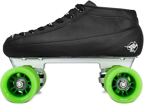 Bont Patines blancos Racer Speed NTS - Patines de velocidad para interiores y exteriores, juveniles, niños, niñas, hombres, mujeres