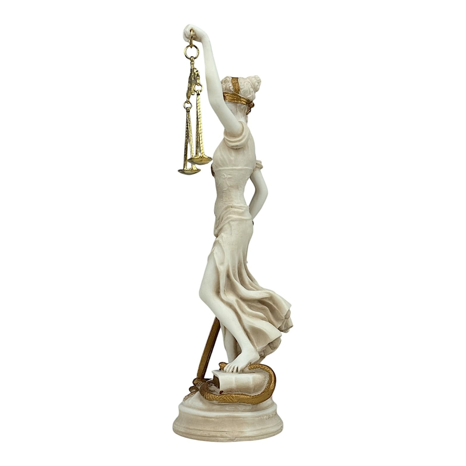 Themis - Estatua de pátina gris de la diosa griega romana de la justicia, 26 cm