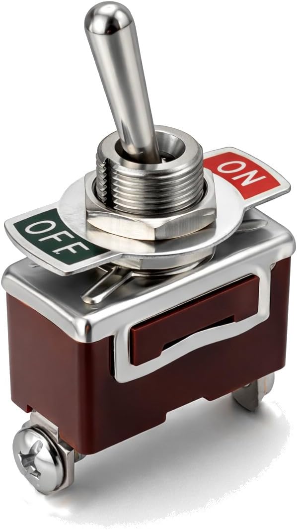 - MGI SpeedWare Latching Metal Toggle Switch | 20 Amp at 12VDC 125VAC | SPST ON/Off, 1-Pack