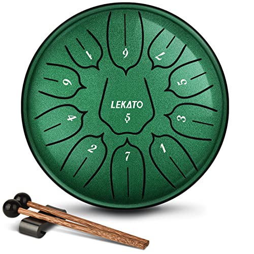 LEKATO Zungentrommel 6 Zoll, Tongue Drum mit 11 Tönen, D-Dur...