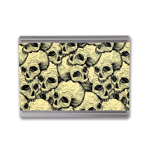 Image of MightySkins Carbon Fiber Skin Compatible with Microsoft Surface Laptop Go 3 (2023) Full Wrap Kit - Inked Skulls | Protective, Durable Textured Carbon Fiber Finish | Made in The USA