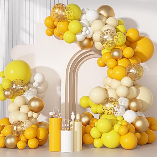 Ouddy Party Yellow Gold Balloons Arch Garland Kit 18 12 10 5Inch 