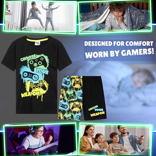 Pajama Set for Boys Teens Gaming Short PJ Sleepwear Lounge Set2