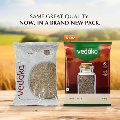 Image of Amazon Brand - Vedaka Cumin Whole | 500 g | Safed Jeera | No Added Colours or Preservatives