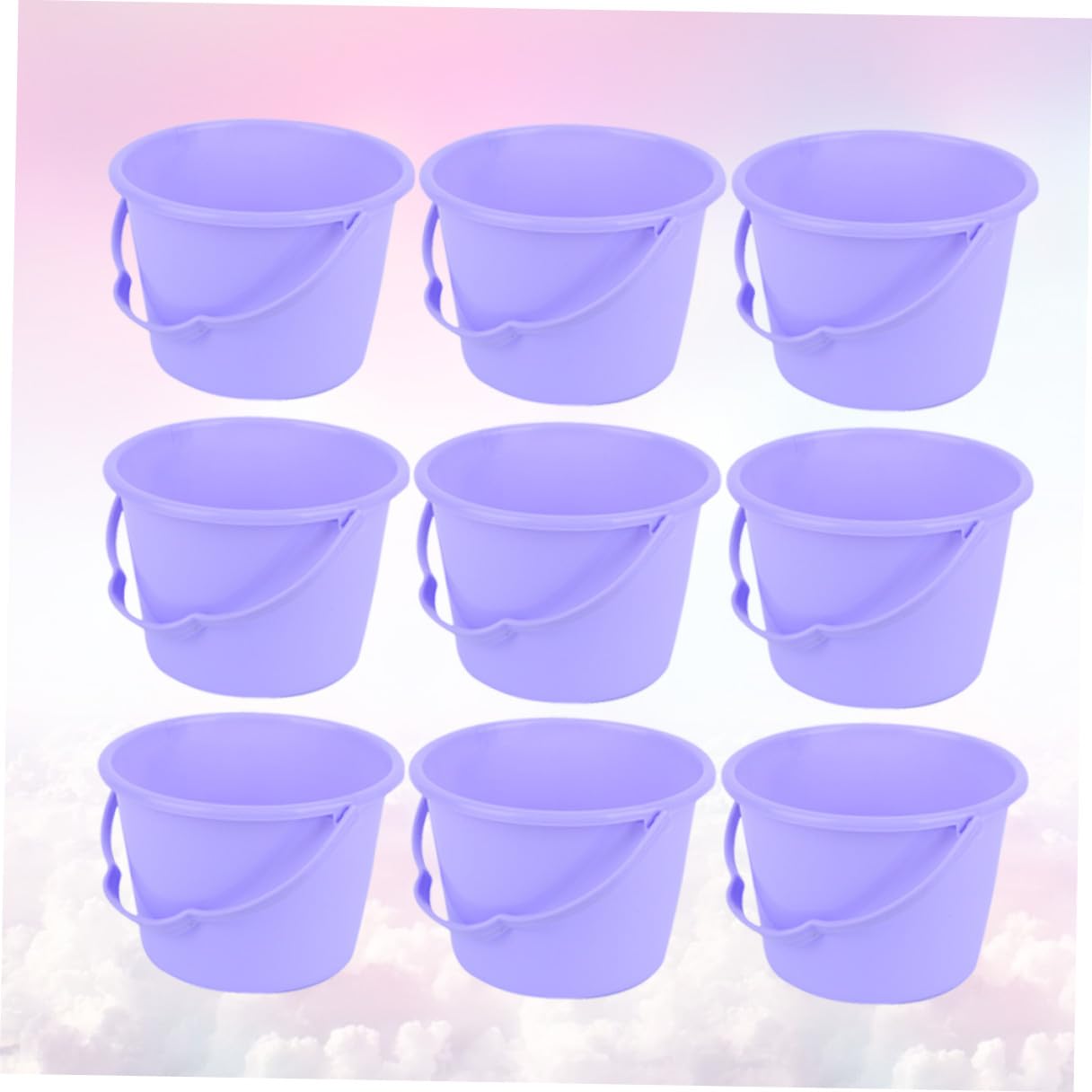 Seau de Plage pour Garçon et Filles en Plastique Pourpre, Petit Format Facile à Saisir, Léger, Lot de 10 Pièces pour Jeux d'eau et Activités Extérieures Couleur Aléatoire