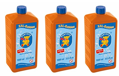 Pustefix 420869872 Nachfüllflasche XXL-Bubbles 1000ml (3 x 1000 ml, Kunststoff)