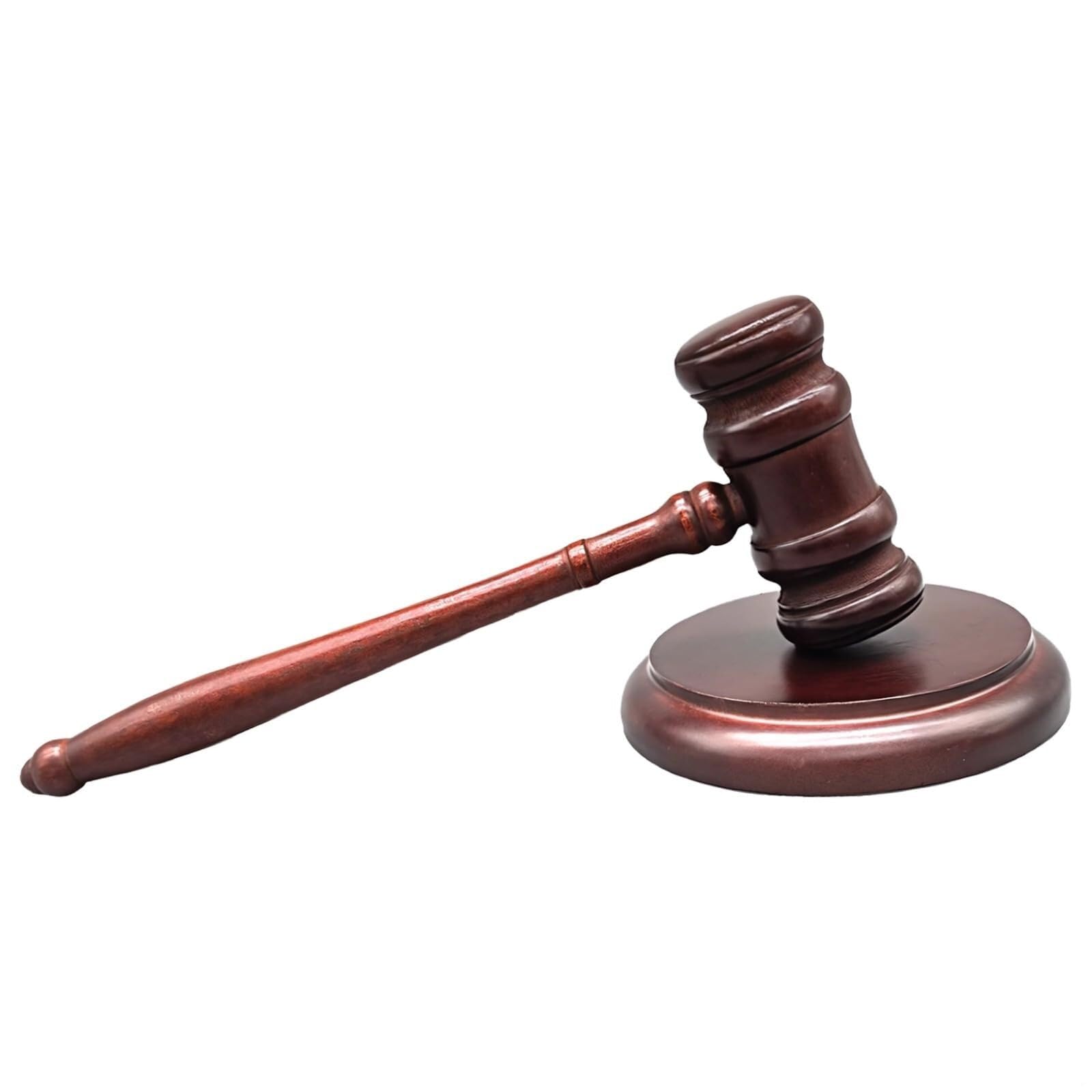 Generic Solid Wood Gavel & Block Set, Brown Judge Hammer for Courtroom Auction & Legal Use Wood Mallets