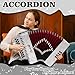 Accordion – 21 Keys 8 Bass Adult Push-Pull Heterophonic B/C Tone Accordion for Professionals & Beginners (white)