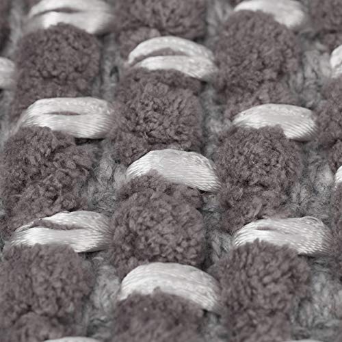 Relaxdays Grey Bathmat, Non-Slip Bathroom Mat, Anthracite, Washable, Carpet Runner in 50x80 cm, Rug