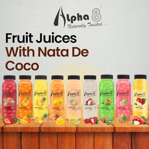 Image of ALPHA 8 FRUIT Juice with NATA De Coco Coconut Cubes Healthy Juice(4 PCS),Coconut Water With Vital Minerals(4 PCS),Cold Brew Coffee - Refreshing and Smooth(4 PCS),200 ml (Combo of 12)