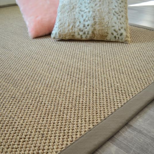 Decoweb Tapis sisal - Kidara orge - Ganse Taupe - 80 x 150 cm