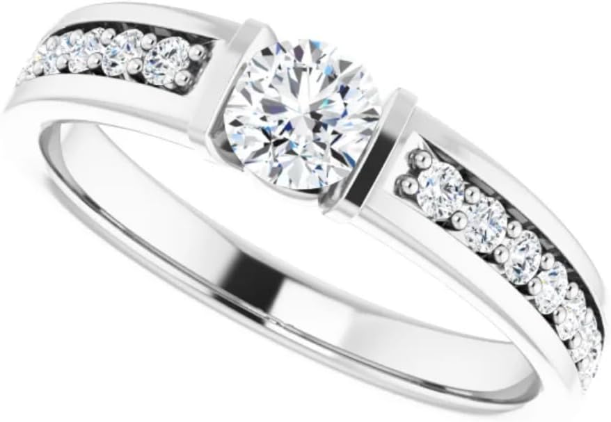 1-3 TCW Round Cut Moissanite Half-Eternity Wedding Band Ring Channel-Set Anniversary Band for Men/Women Birthday Gifts 925 Silver 10K/14K/18K Solid Gold