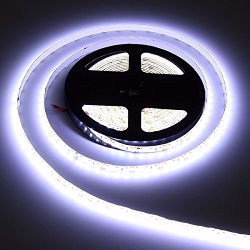 LED Strip Lights, GLIME 16.4FT 600 LEDs Rope Lights SMD 3528 DC12V Waterproof Flexible Light Strip LED Ribbon For Garden/Home/Kitchen/Car/Bar/Boat/Party Indoor Outdoor Decoration Lighting Pure White