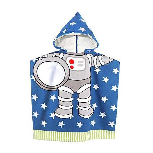 MCGMITT Toalla con Capucha de Playa para Niños con Capucha para Bebés Niños Pequeños Niños Menores de 6 Años, 60 x 61 cm Toallas de Baño con Capucha de Microfibra Suave para Piscina (Azul)