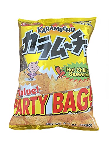 Koikeya Karamucho Potato Chips Hot Chili with Seaweed PARTY BAG 6.2 ounce
