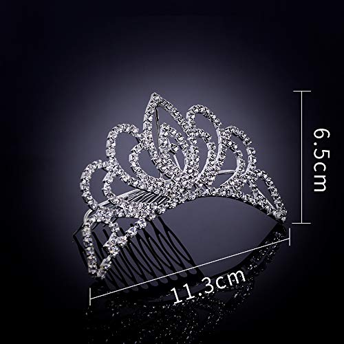 Bseash CROWN Headband Princess Elegant Crown With Combs Pin thumb #2