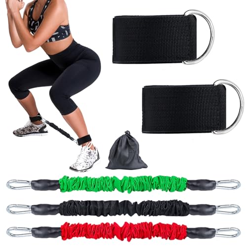 Ankle Resistance Bands with Cuffs Ankle Bands for Working Out Legs Resistance Bands for Hip Glutes Booty Training Workout Equipment for Fitness Shaping Ankle Straps with Resistance Bands for Women Men