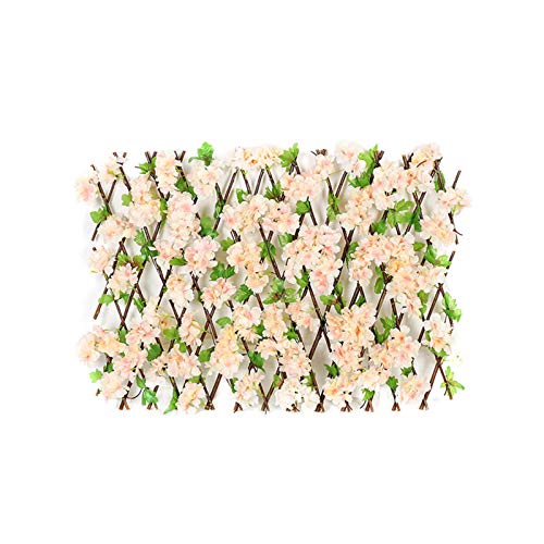 Paravent de jardin, mur de fleurs, fleurs de cerisier artificielles, clôture de jardin, feuilles artificielles, décoration de jardin, treillis extensible