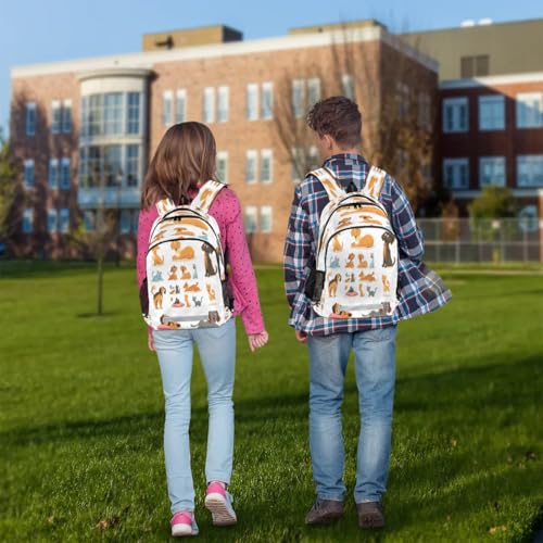 Sac à dos imprimé chiens 20L pour école et loisirs mixte