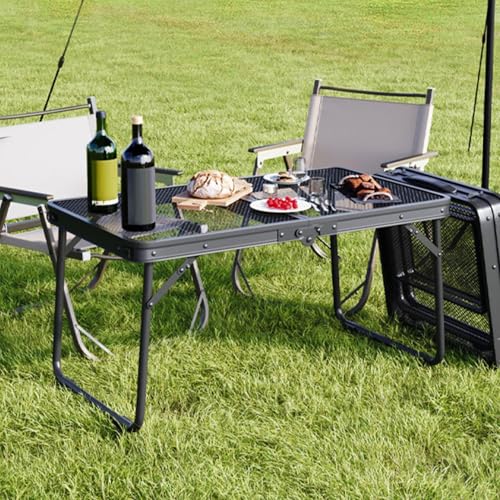 Table de barbecue résistante aux intempéries et pliante pour équipement de camping léger