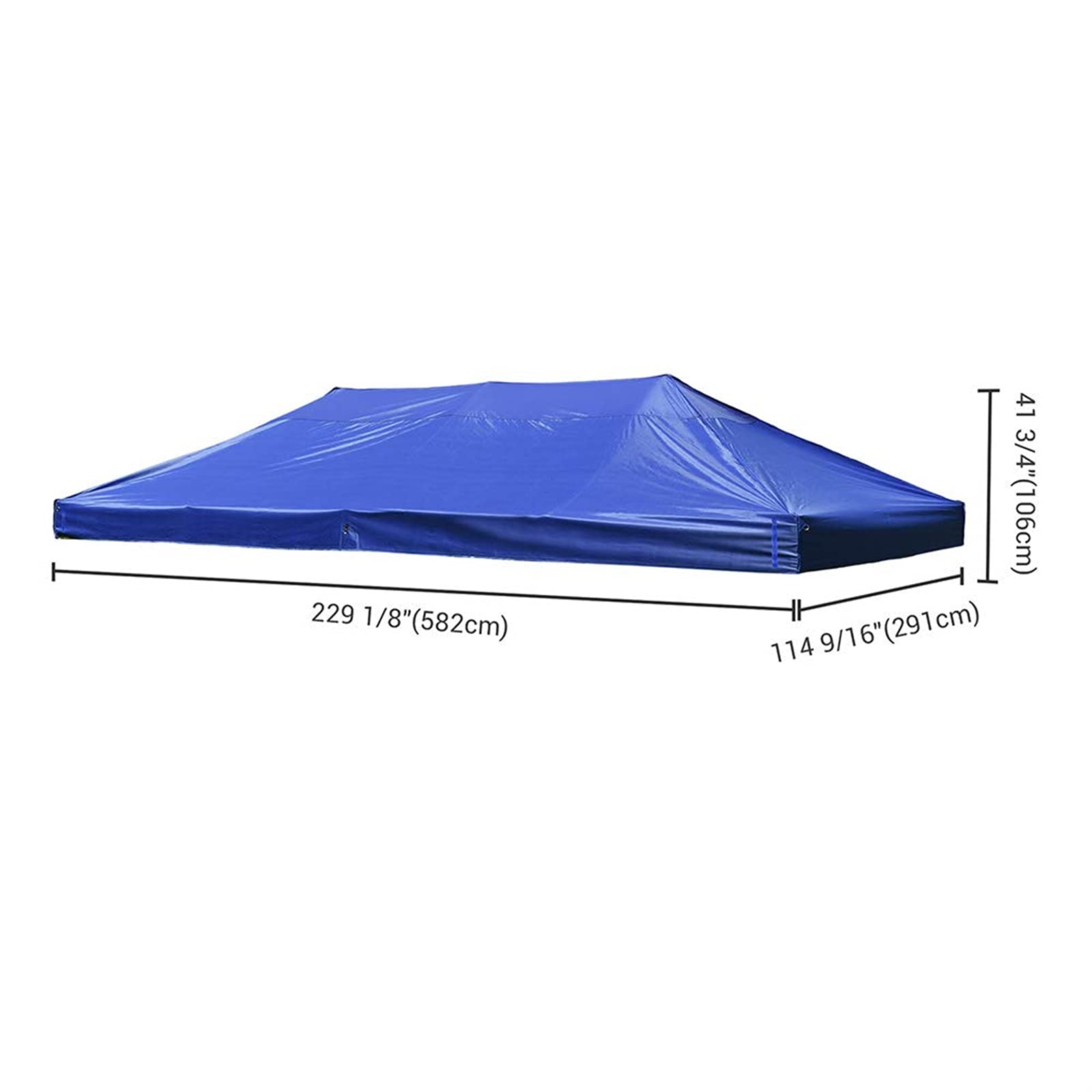 Namiot rozkładany górny baldachim górny zamiennik do pawilonu patio pawilon przeciwsłoneczny wodoodporny oksford pokrowiec na zewnątrz, niebieski, 25 x 50 m