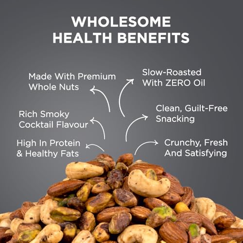 Image of Nutty Gritties Premium Smoked Cocktail Mixed Nuts 200g - Roasted and Smoked Flavoured Pistachio Almonds, Cashew Nuts, Pistachio Kernel | Mixed Dry Fruits| Evening Snack