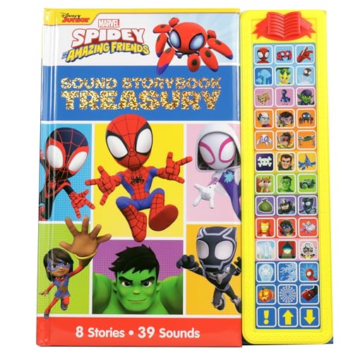 Disney Junior Marvel Spidey and His Amazing Friends: Sound Storybook Treasury - 39-Button Sound Book - PI Kids