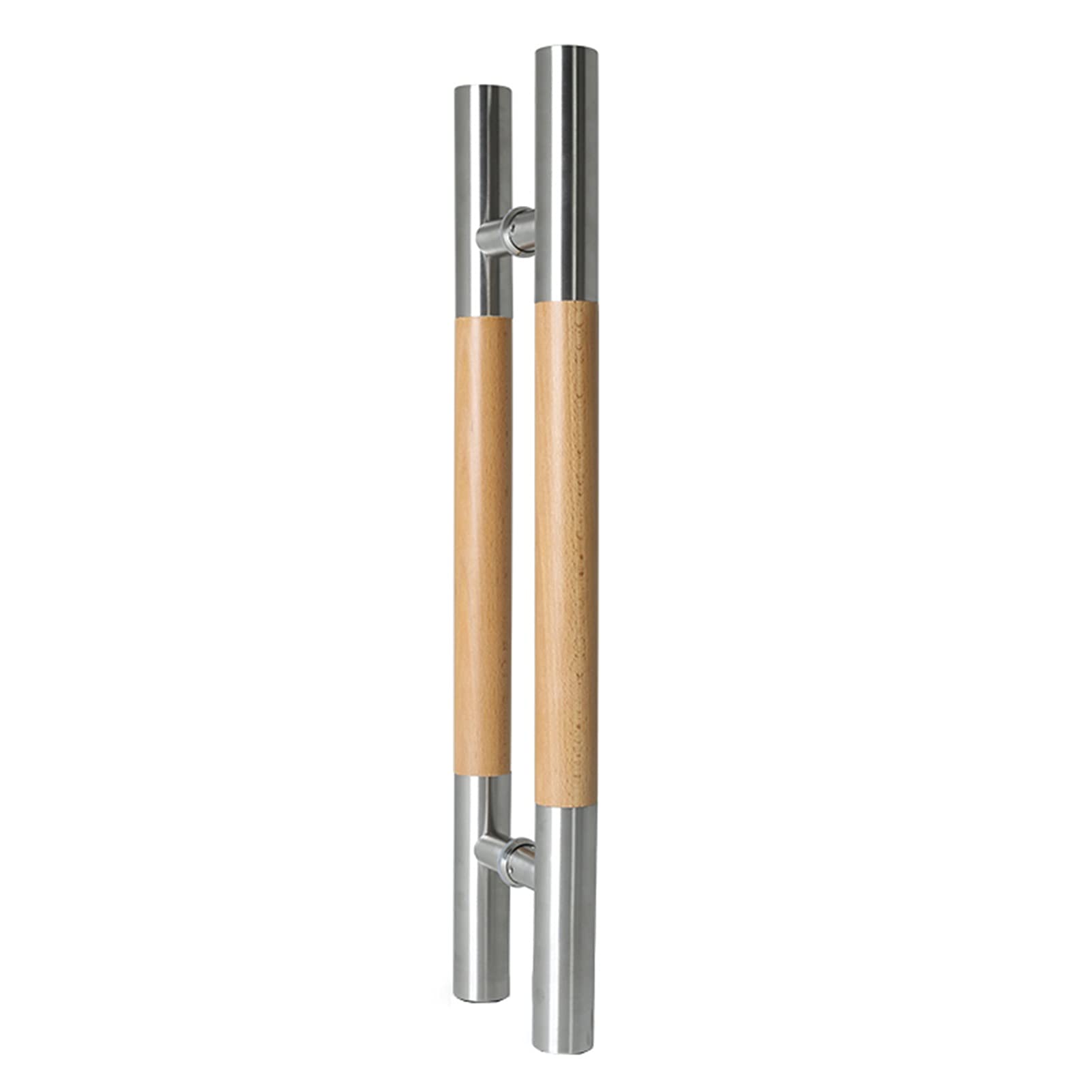 CWCQGH Door Pull Heavy Duty Push/Pull Door Handles Round,Barn/Entry/Bathroom Door Knob for Sliding Doors Wood Door Front Door,Include Install Fitting,Silver-60cm/24inch