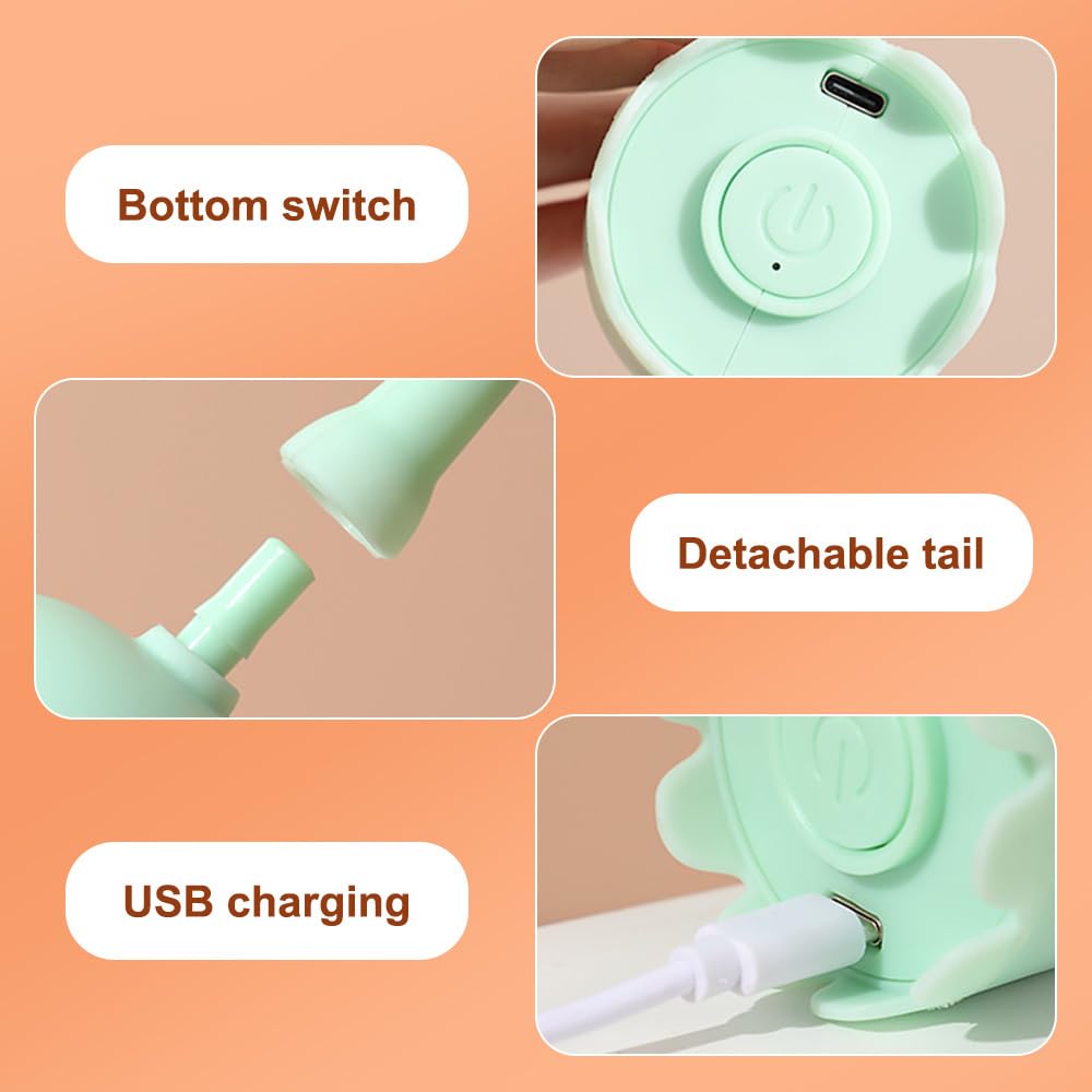 DONGKER Baguette pour chat - Queue automatique en silicone - Jouet rechargeable pour chat d'intérieur - Soulage le stress