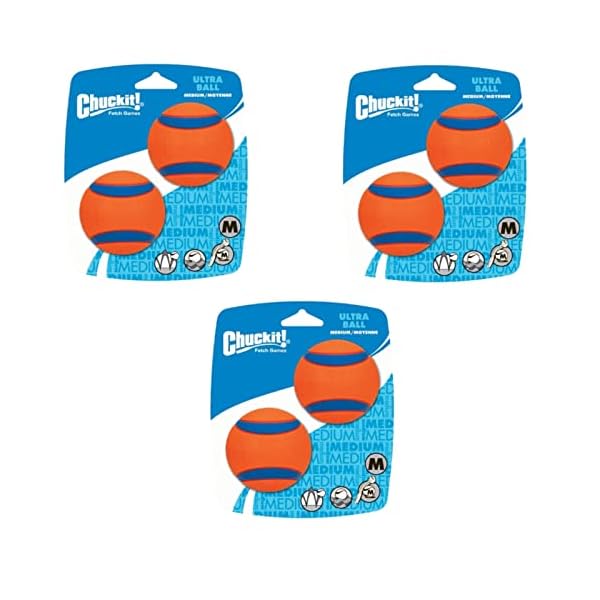Chuckit! - Ultra Ball - Spielzeug für Hunde - Bundle - 3 x Gr. M 6 cm 2 Pack