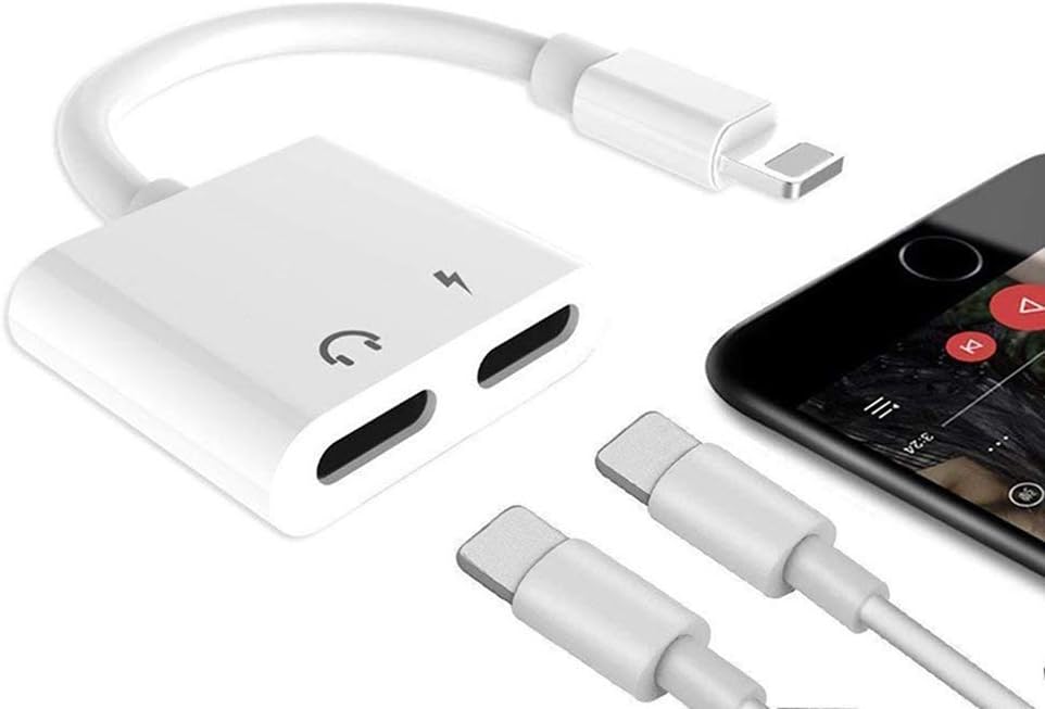 Adapter and Splitter for Phone X Phone 8/8Plus/7/7Plus,Double Headphone Audio & Charge & Call Converter for Phone 7Plus ,Compatible iOS 10.3 iOS 11 …
