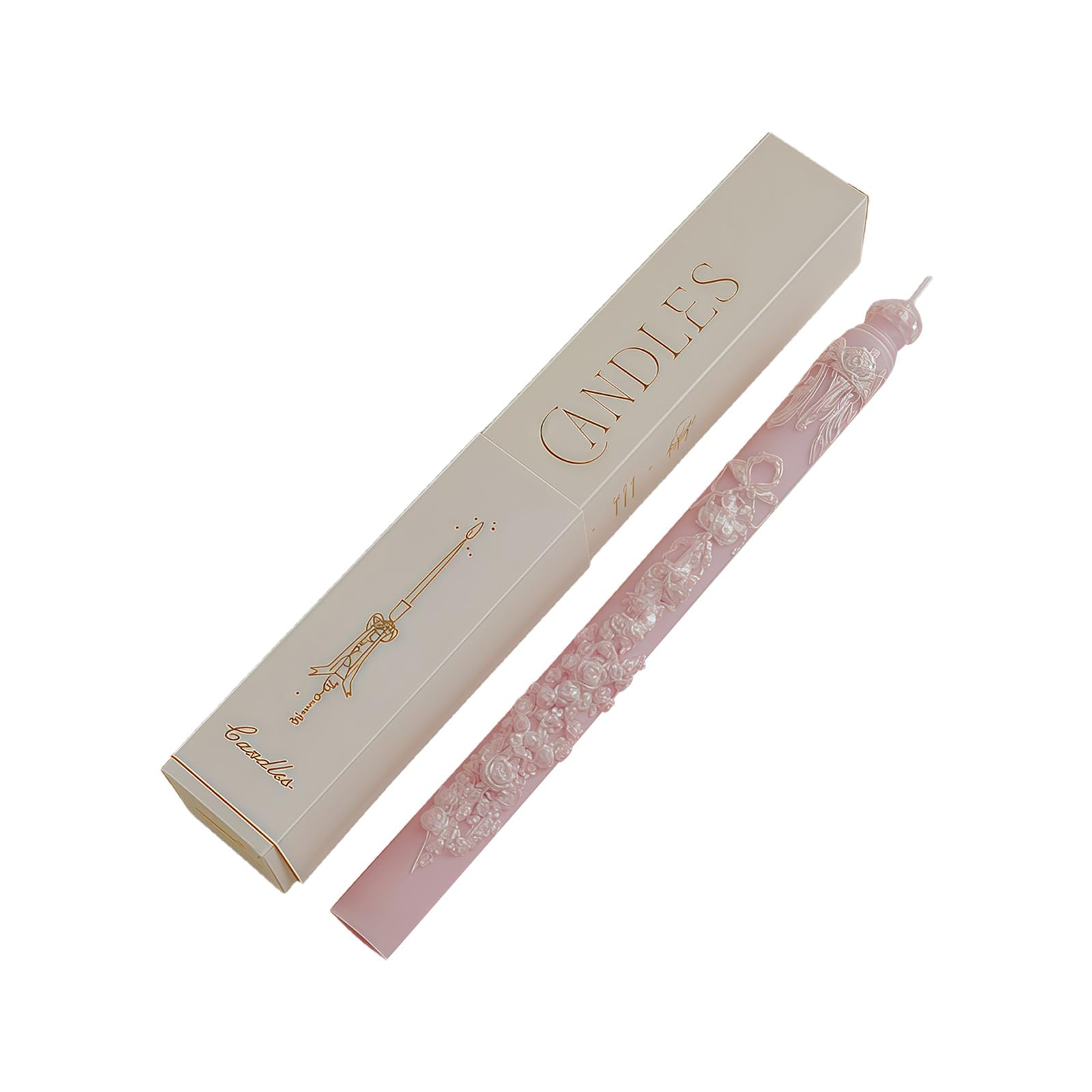 Emboss Sticks Relief Scented Candlesticks Floral Tapered Candled Decorative Candlesticks Home Decors Valentine Floral Taper