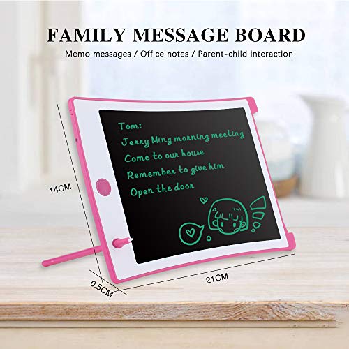 8.5 Inch Kids Drawing Writing Boards, LCD Writing Tablet Electronic Doodle Board, Educational and Learning Toys for Girls Boys Toddler Gifts (Pink) - Thumbnail 6