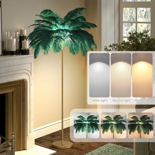 Lámpara de plumas para dormitorio de niña con luz suave LED G4 de rincón 3