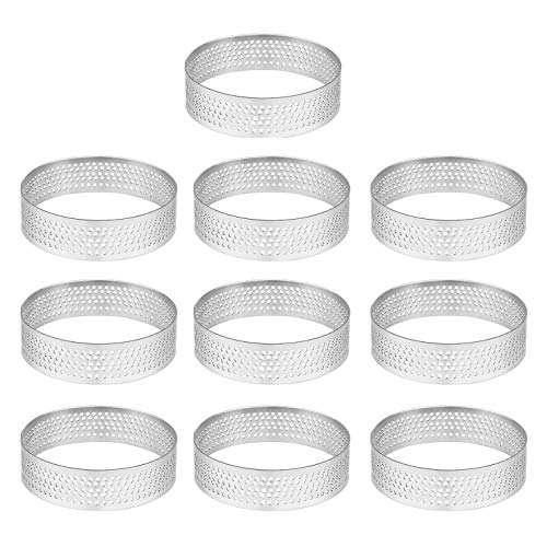 Gaqnzjx Lot de 10 anneaux à ronds perforés sans couture en acier inoxydable de 4,5 cm avec trou