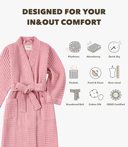 Image of Luxury Organic Japanese Cotton Hotel & Spa Waffle Bathrobe for Men and Women (Hooded /Kimono)