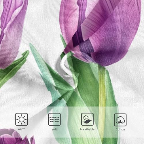 Toddler Underwear Floral 2t Cotton Panties for Girl Aesthetic Underpants Briefs Purple Violet Tulips Green3