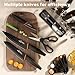 Amorston Knife Set, 22-Piece Kitchen Knife Set with Acrylic Block, Dishwasher Safe with Sharpener, High Carbon Stainless Steel, Anti-slip Ergonomic Handle, Black,Valentine's Gift