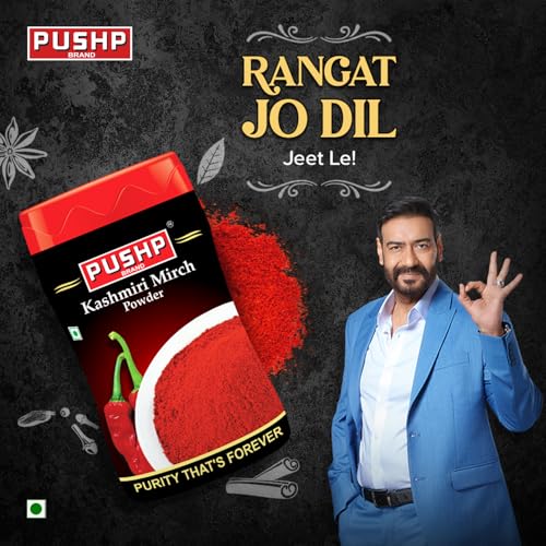 Image of Pushp Brand Kasmiri Red Chilli Powder Pouch(Pouch Pack of 10, 200gm in each pack)